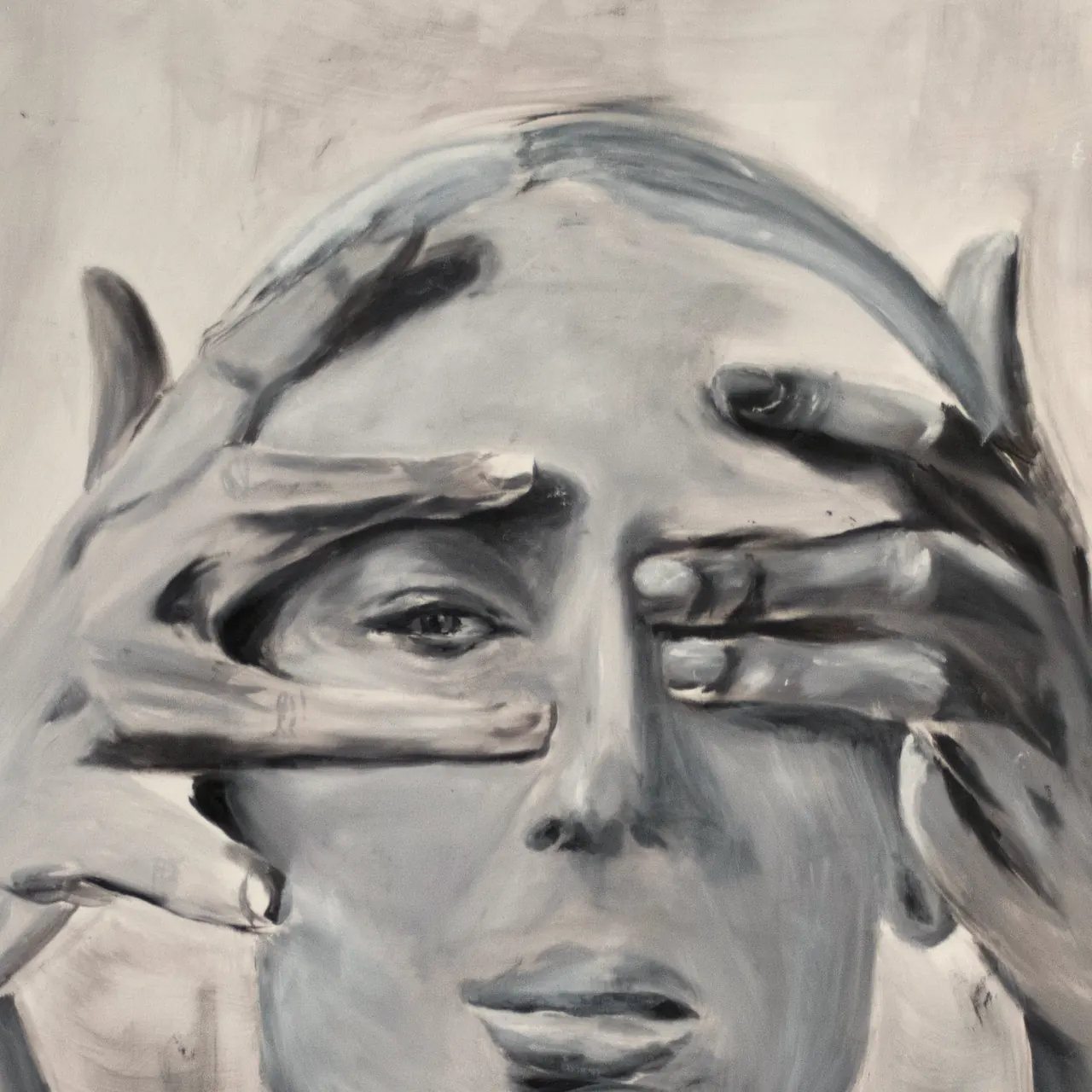 detalhe: mãos sobre os olhos